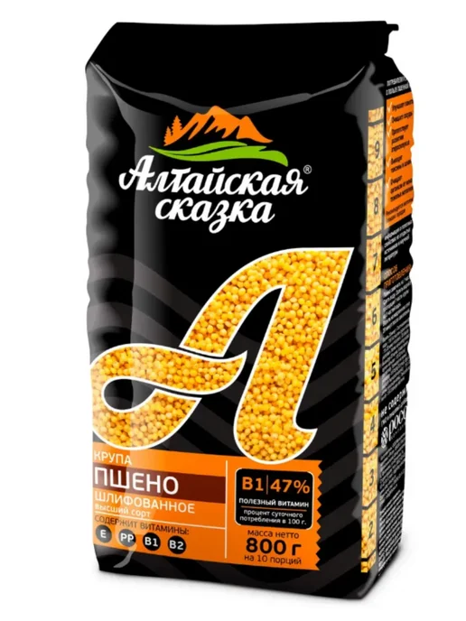 алтайская сказка Пшено шлифованное, 800 г, 800 г