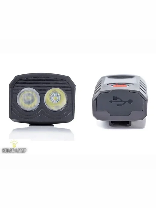 Solar Lamp Фонарь на велосипед и самокат на солнечной батарее, черный, фото 5