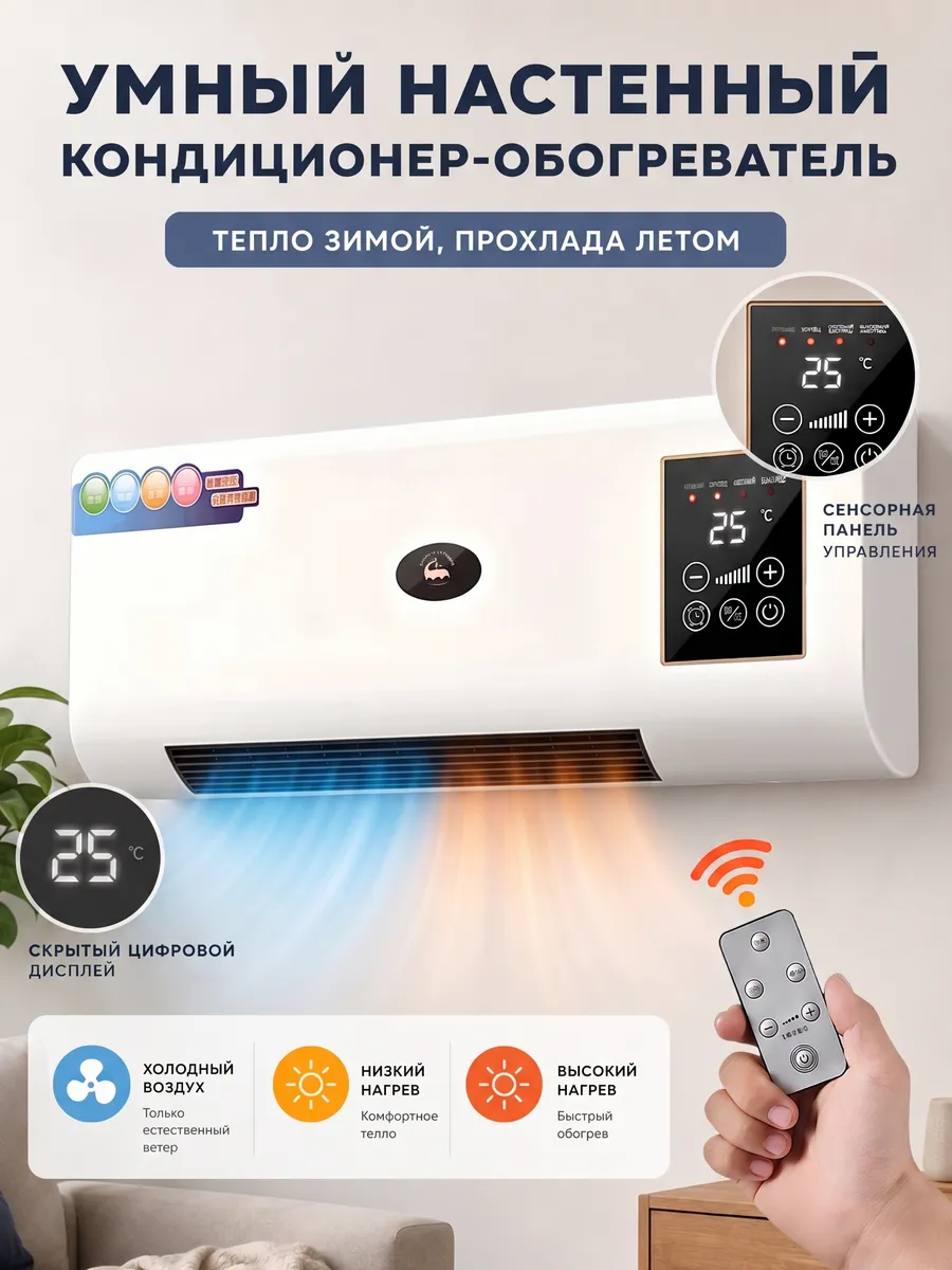 Керамический тепловентилятор настенного монтажа