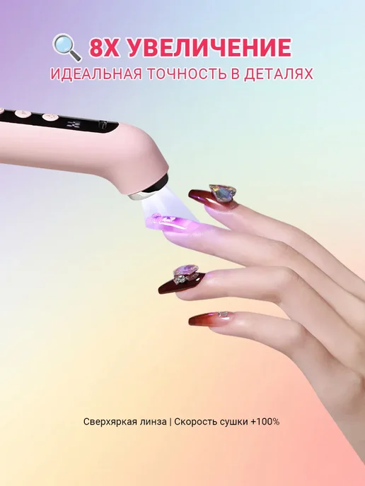 Аппарат для маникюра и педикюра профессиональный фрезер машинка для маникюра, розовый, фото 3
