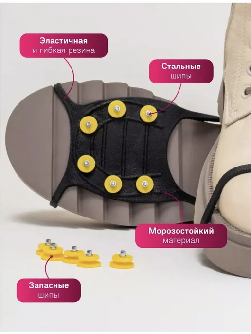 Противоскользящие наклейки на подошву 2 шт Желтый, 2 шт, фото 4
