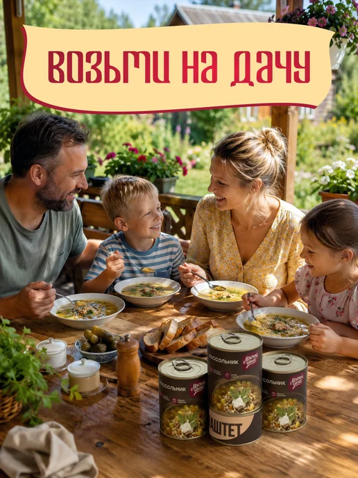 Мясной запас Консервы готовый суп в банке рассольник 3 шт*340 г, 3 шт, 340 г, фото 6