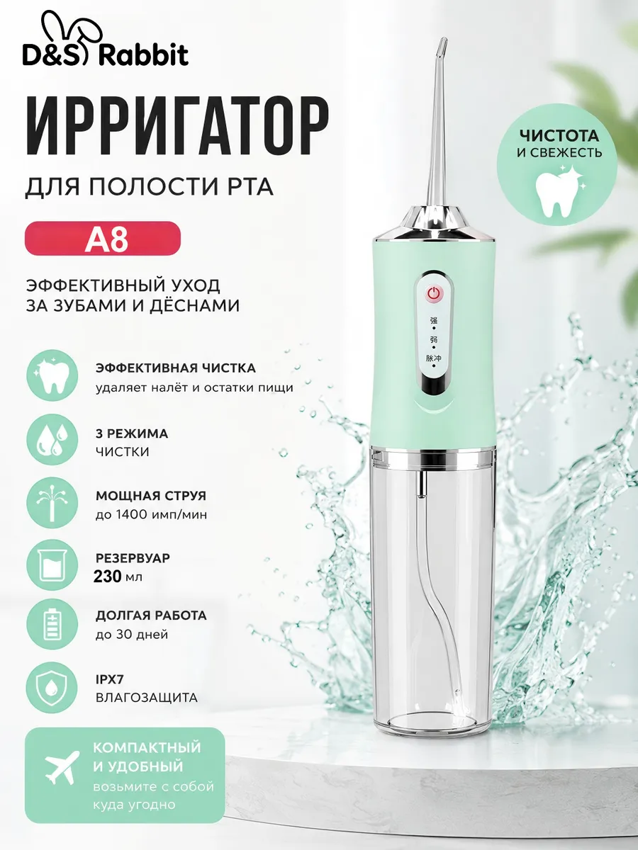 Ирригатор для зубов портативный с насадками