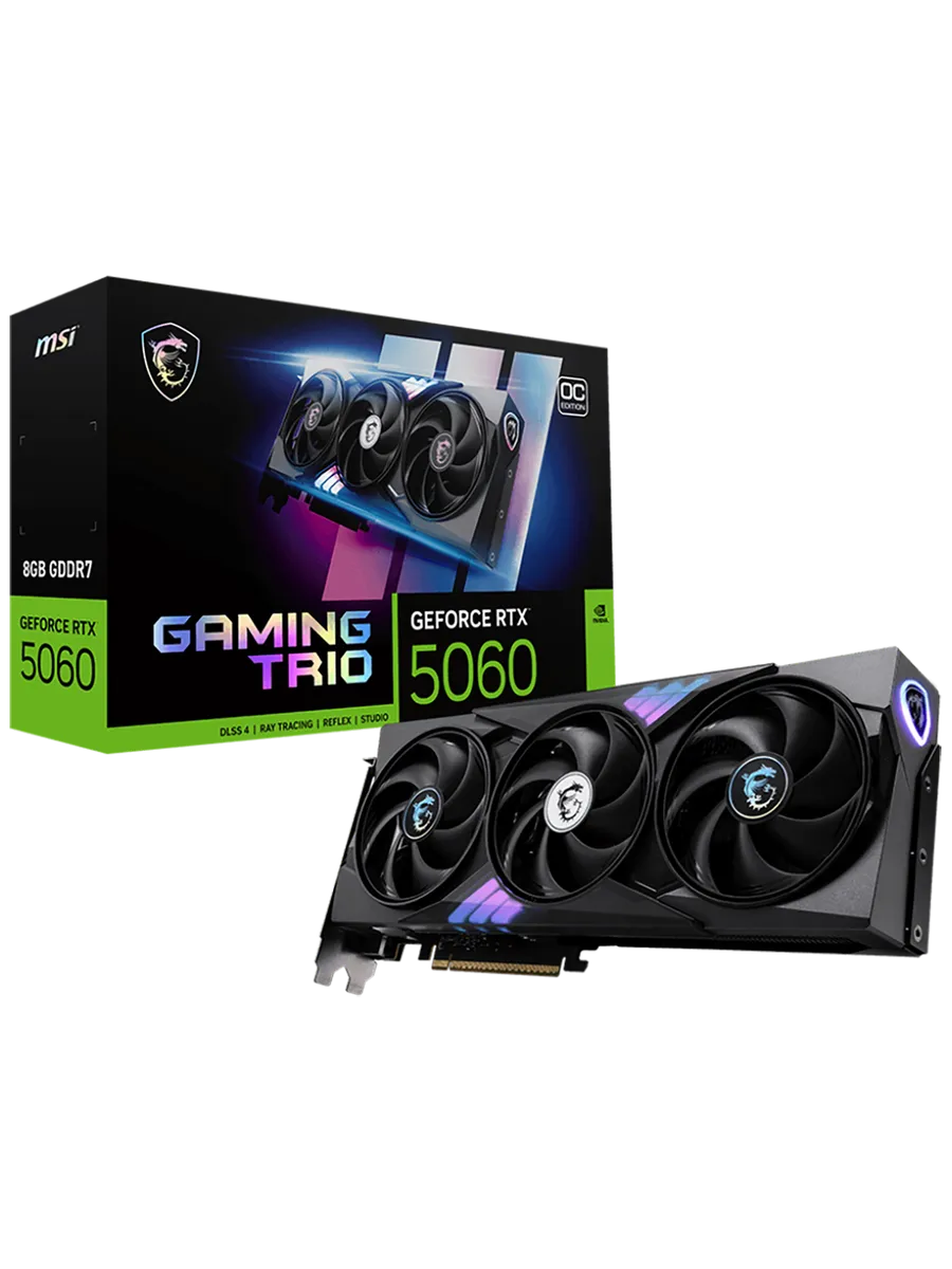 MSI Видеокарта RTX 5060 8 ГБ RTL (RTX 5060 8G GAMING TRIO OC)