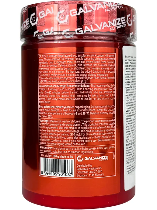Galvanize Nutrition Предтренировочный комплекс в порошке «Манго», 300 г, 300 г, фото 7