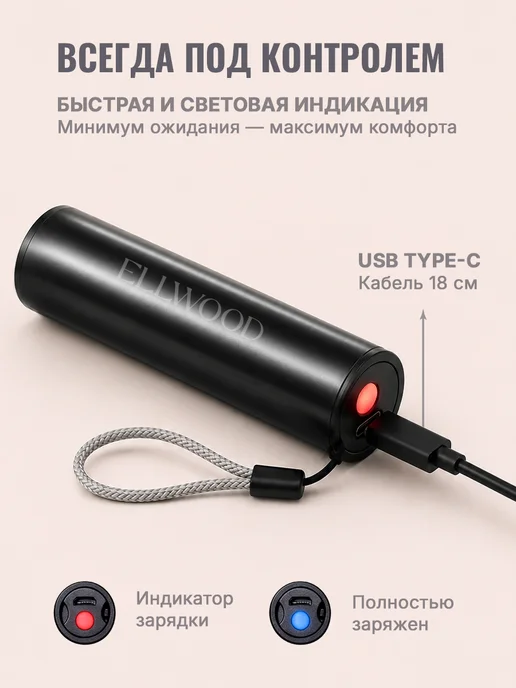 ELLWOOD Лампа для маникюра фонарик ультрафиолетовый портативный, вариант, фото 3