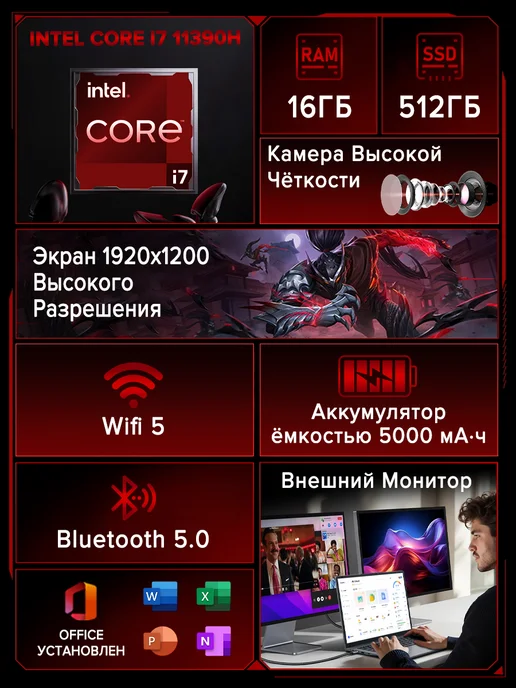 Ноутбук для работы и учебы 14" RAM 6ГБ SSD 128 ГБ, серый, фото 2