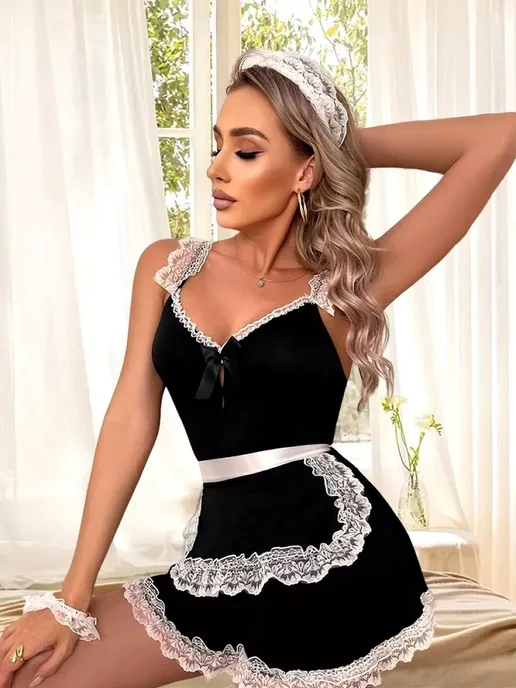 Эротический ролевой костюм 18+, черный, фото 2