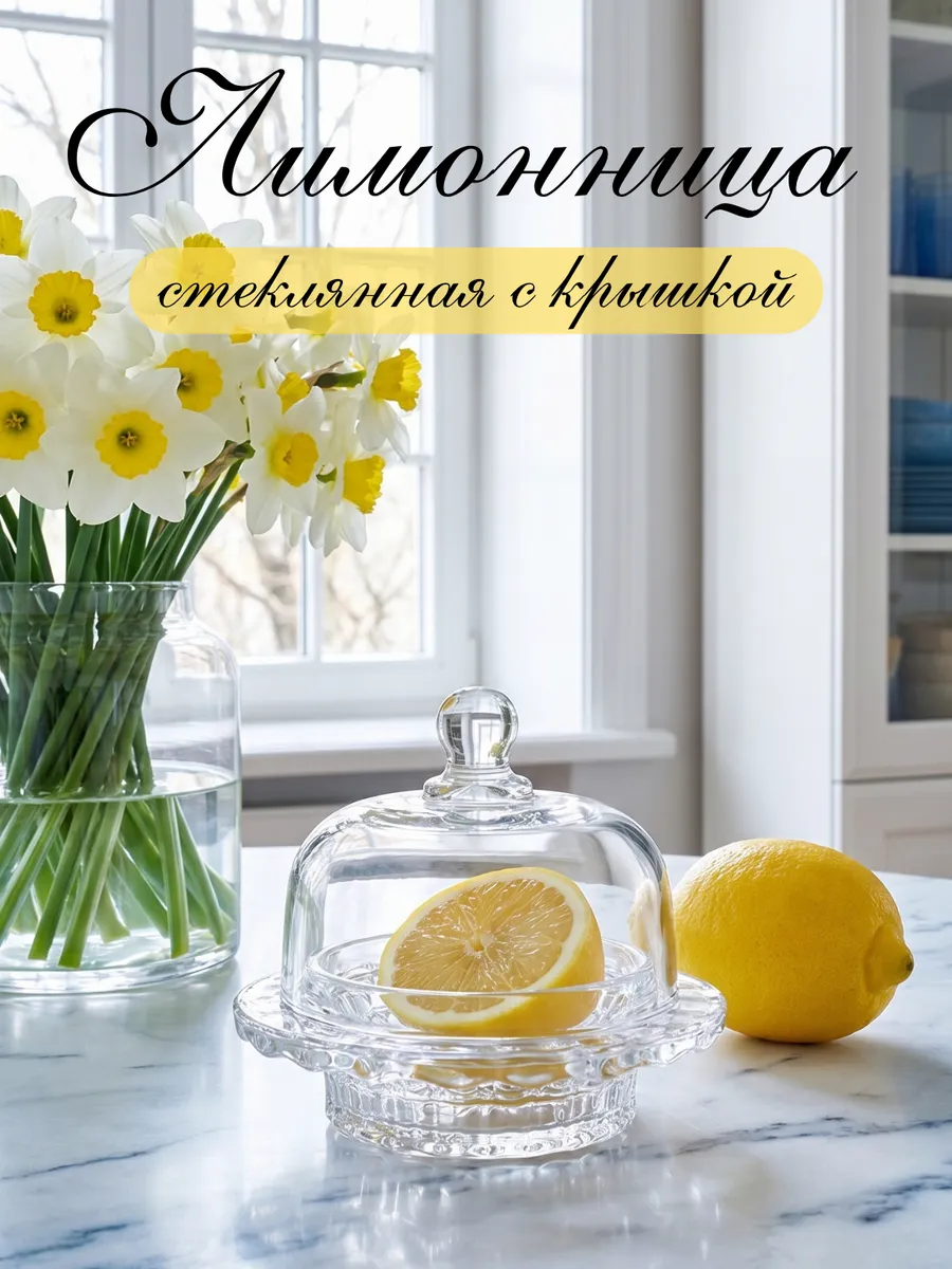 Лимонница стеклянная с крышкой