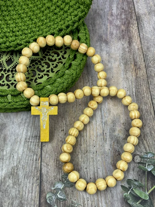 Нет бренда Четки православные в машину с иконой, бежевый, фото 3