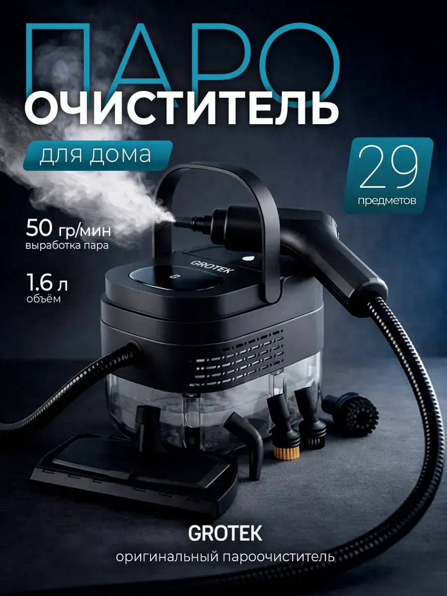 Пароочиститель мощный для дома для уборки с насадками