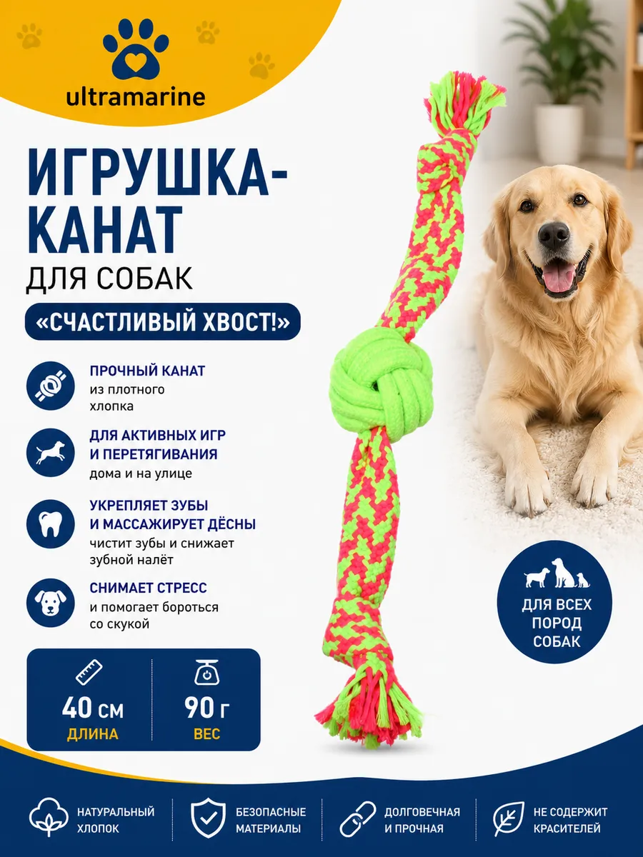 Игрушка-канат для всех пород собак