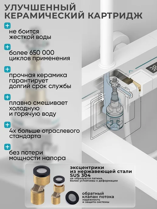 DerKran Душевая система с тропическим душем и смесителем 3 в1, белый, фото 3