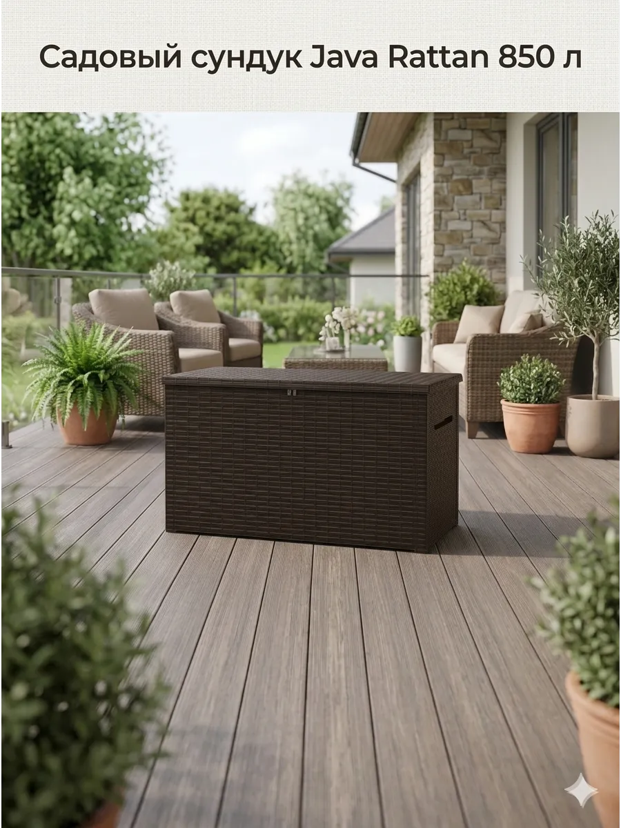 Садовый сундук Java Rattan 850 л