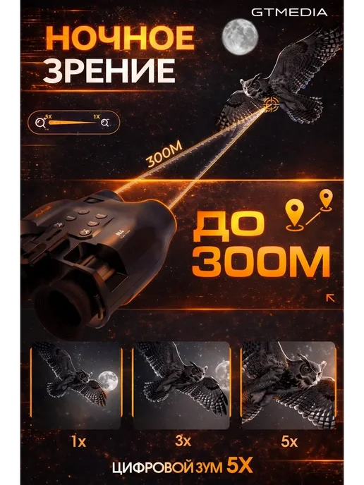 Прибор ночного видения 4х-20х, черный, фото 7