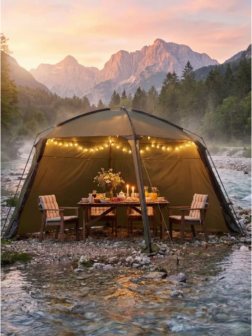 CAMP PRO Шатер садовый туристический 4 местный беседка для дачи, зеленый, фото 4