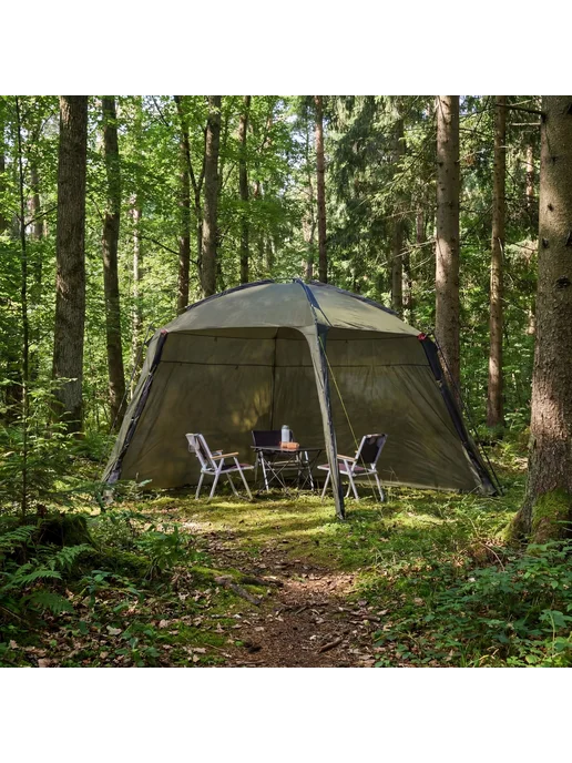 CAMP PRO Шатер садовый туристический 4 местный беседка для дачи, зеленый, фото 5