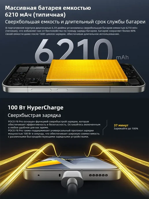 Смартфон Xiaomi Poco F8 Pro 12/256 ГБ, синий, фото 4