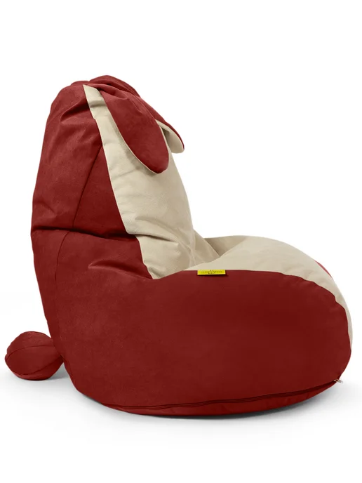 CoolPouf Детское кресло-мешок Заяц, красный, фото 3