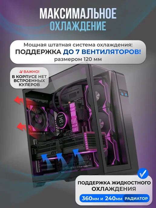 ZDK Корпус для ПК, черный, фото 3