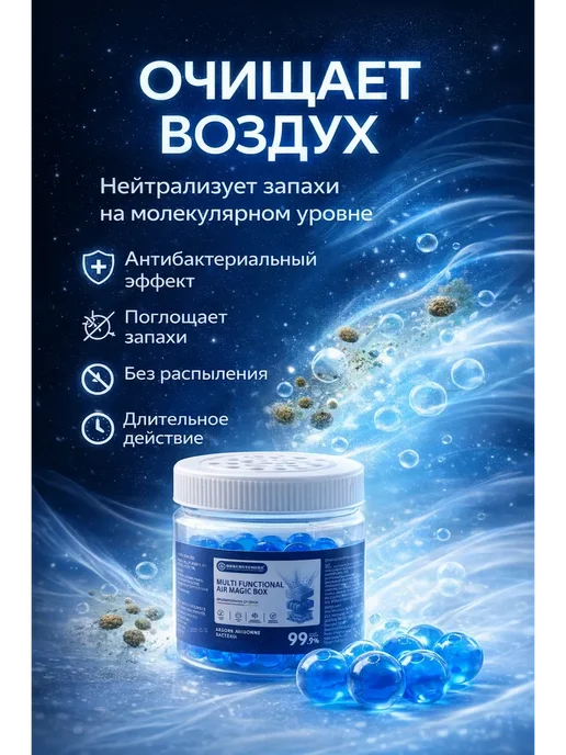 ДК Ароматизатор, поглотитель запахов и очиститель воздуха, голубой, фото 2