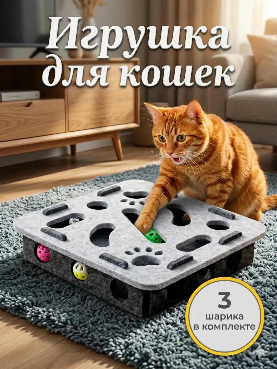 Игрушка для кошек с шариками