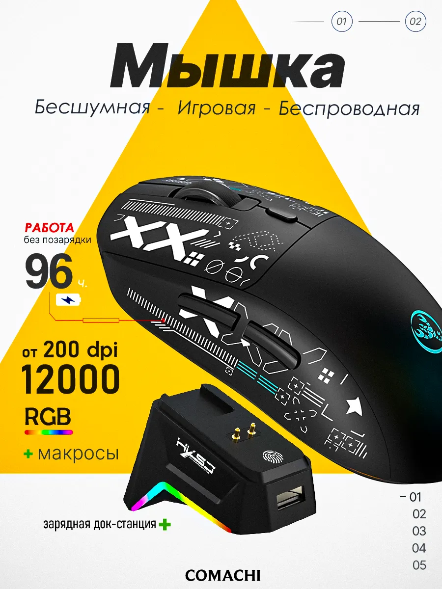 Мышка беспроводная игровая для пк