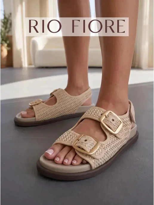 Rio Fiore Босоножки летние биркенштоки без каблука, белый