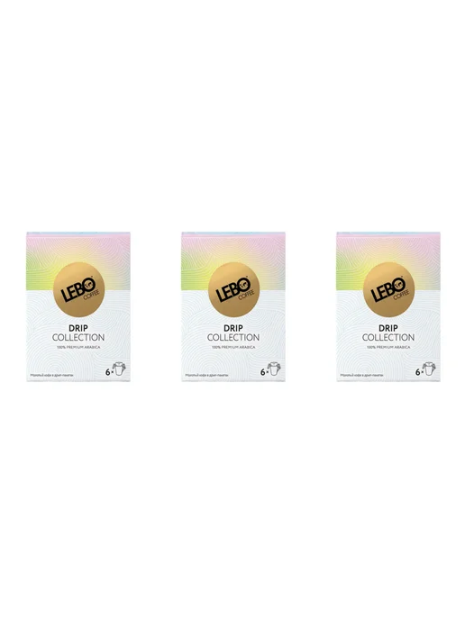 Lebo Кофе в дрип - пакетах Collection 6 шт 3 уп, 6 шт, в упаковке 350 г