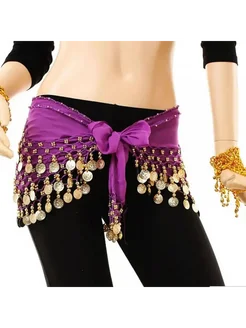 Пояс для танцев с монетками B-Purple 155cm
