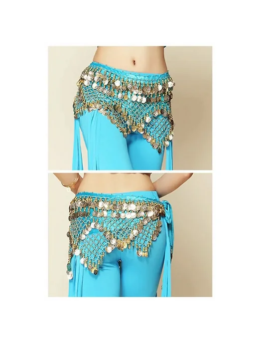 Пояс для танца живота, универсальный RU 155cm B-Yellow, вариант, фото 5
