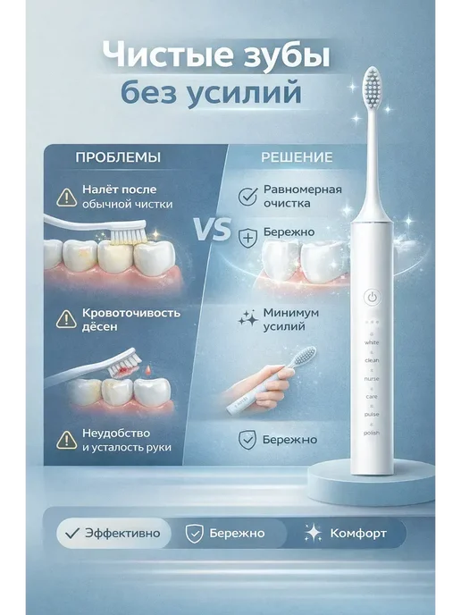 TAY.T Электрическая зубная щетка, белый, фото 3