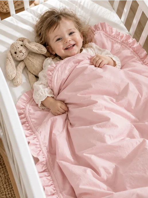MamiBro Пододеяльник детский с рюшей 90х110 см, 90x110 см, фото 2