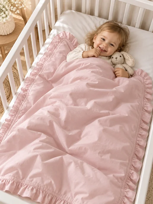 MamiBro Пододеяльник детский с рюшей 90х110 см, 90x110 см, фото 7