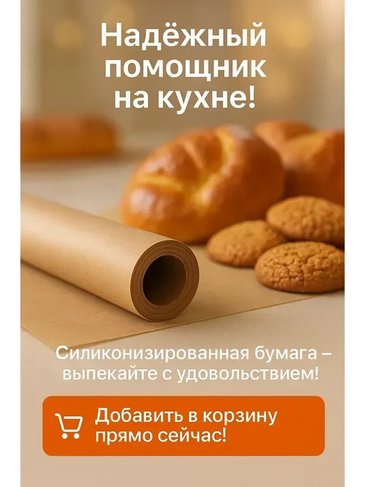 MagAi Бумага для духовки 38 см × 8 м, 8 м, фото 5