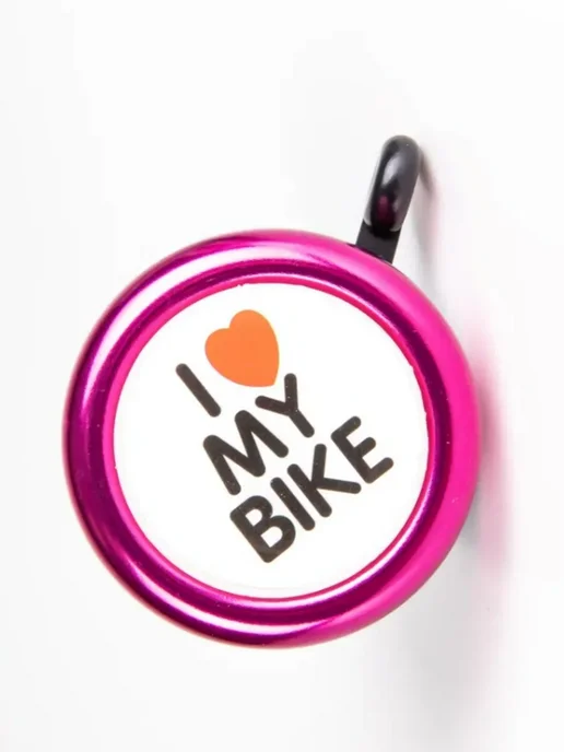Звонок велосипедный "I love my bike", розовый, фото 2