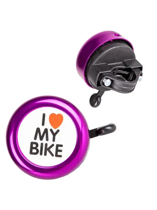 Звонок велосипедный "I love my bike", фиолетовый, фото 2