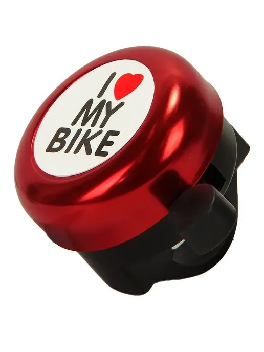 Звонок велосипедный "I love my bike", красный, фото 2