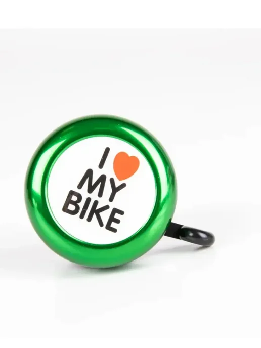 Звонок велосипедный "I love my bike", зеленый