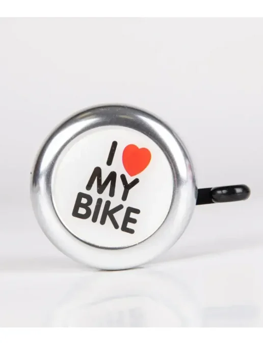 Звонок велосипедный "I love my bike", серый