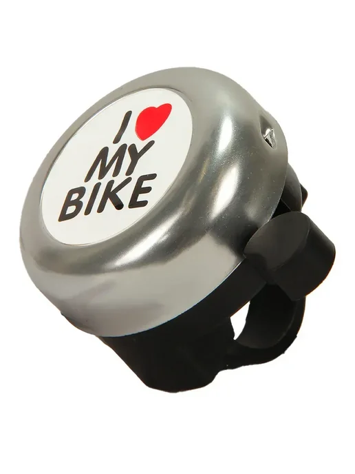 Звонок велосипедный "I love my bike", серый, фото 2