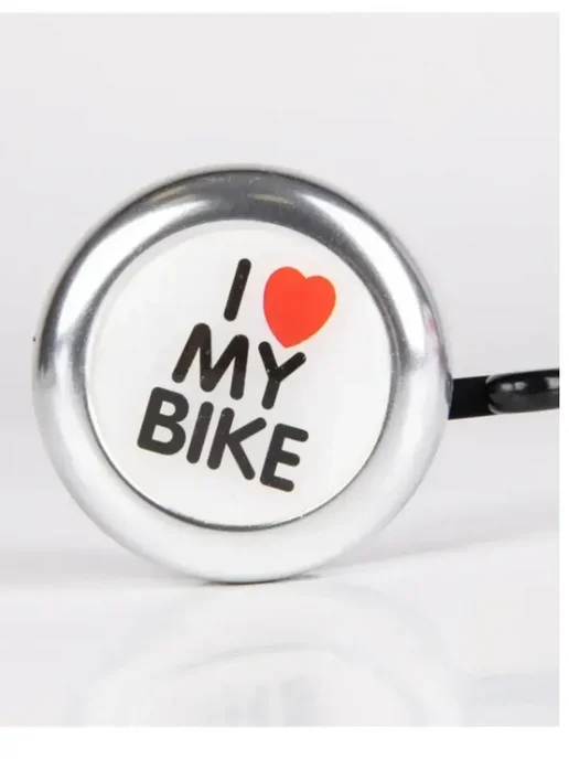 Звонок велосипедный "I love my bike", серый, фото 4