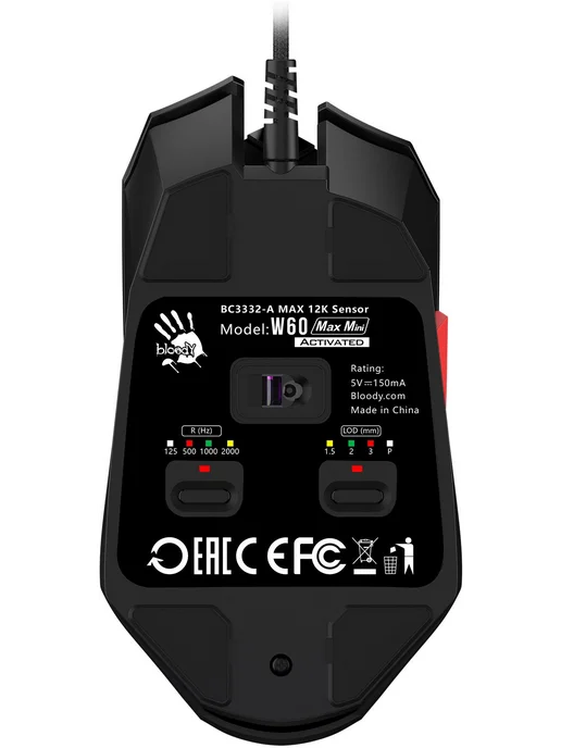 A4TECH Мышь проводная компьютерная Bloody W60 Max Mini, черный, фото 2