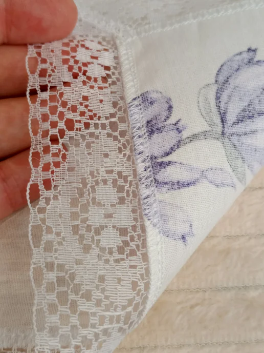 Платочки носовые 3 шт с кружевом, 30х30 см, 30x30 см, 2 шт, фото 4