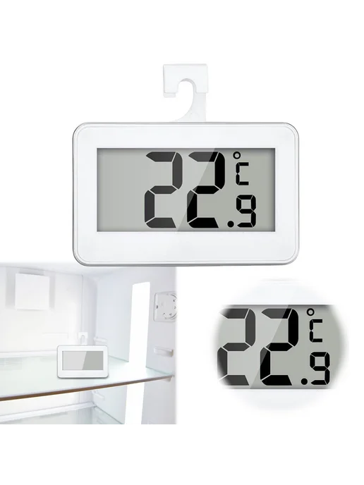 Термометр холодильника LCD дисплей, комнатный, белый, белый, фото 2