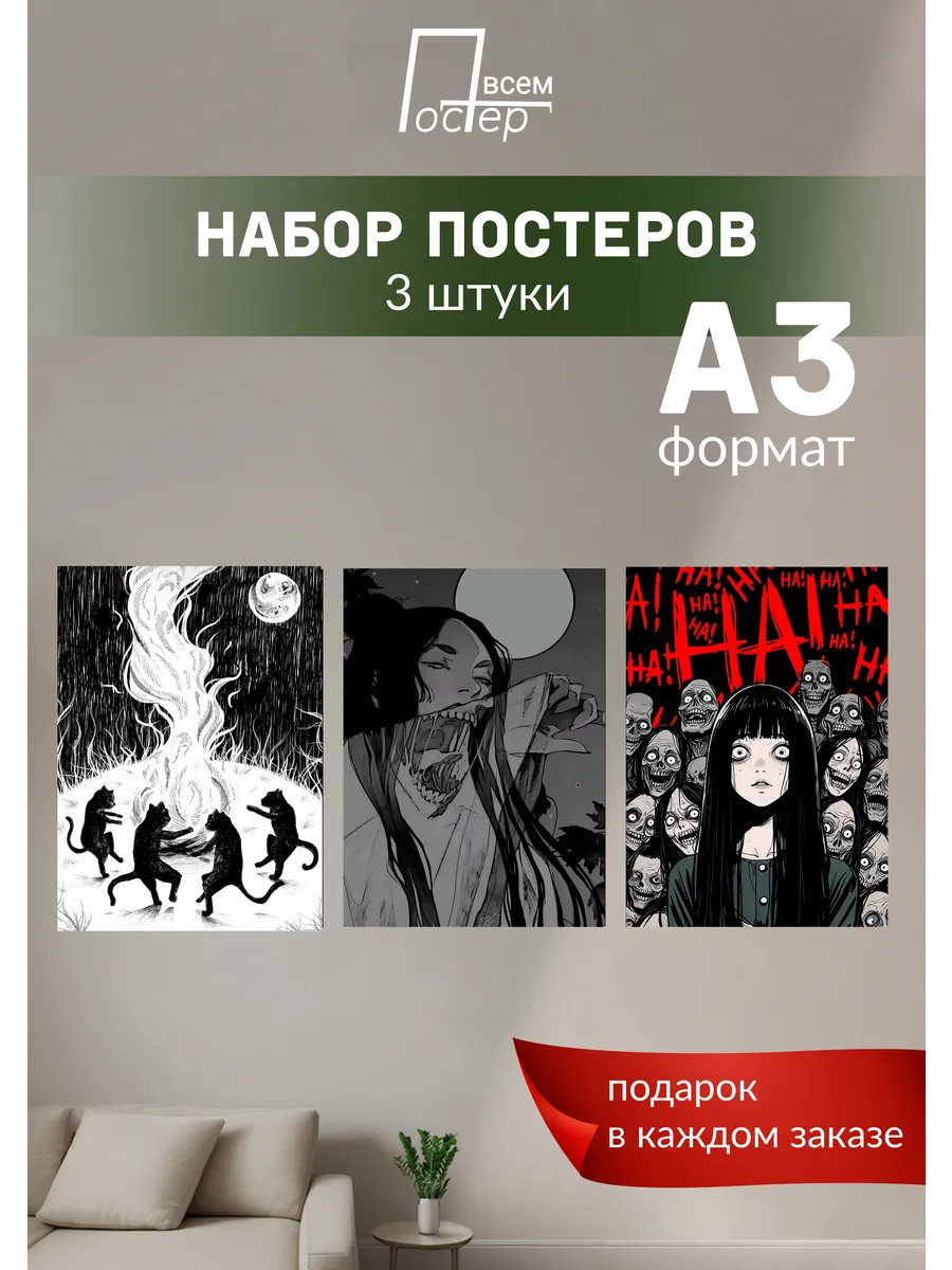 Постеры интерьерные Аниме