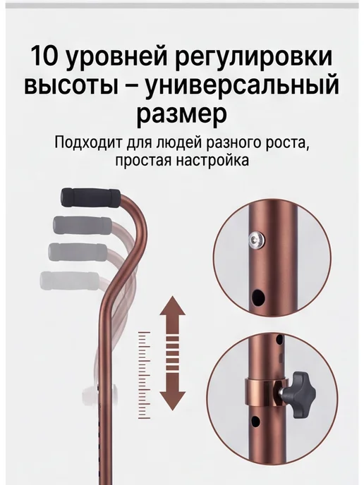 трость четырехопорная для пожилых, желтый, фото 5