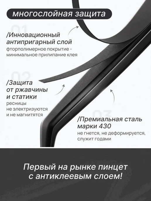 ShuGuDu Пинцет для накладных ресниц, черный, фото 3