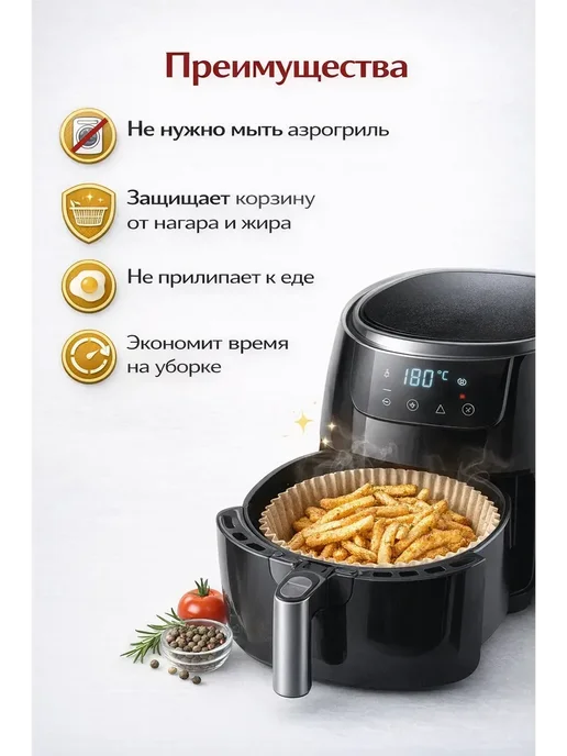 Буря_17 Круглые вкладыши для аэрогриля 16 см 50 шт, 50 шт, фото 2