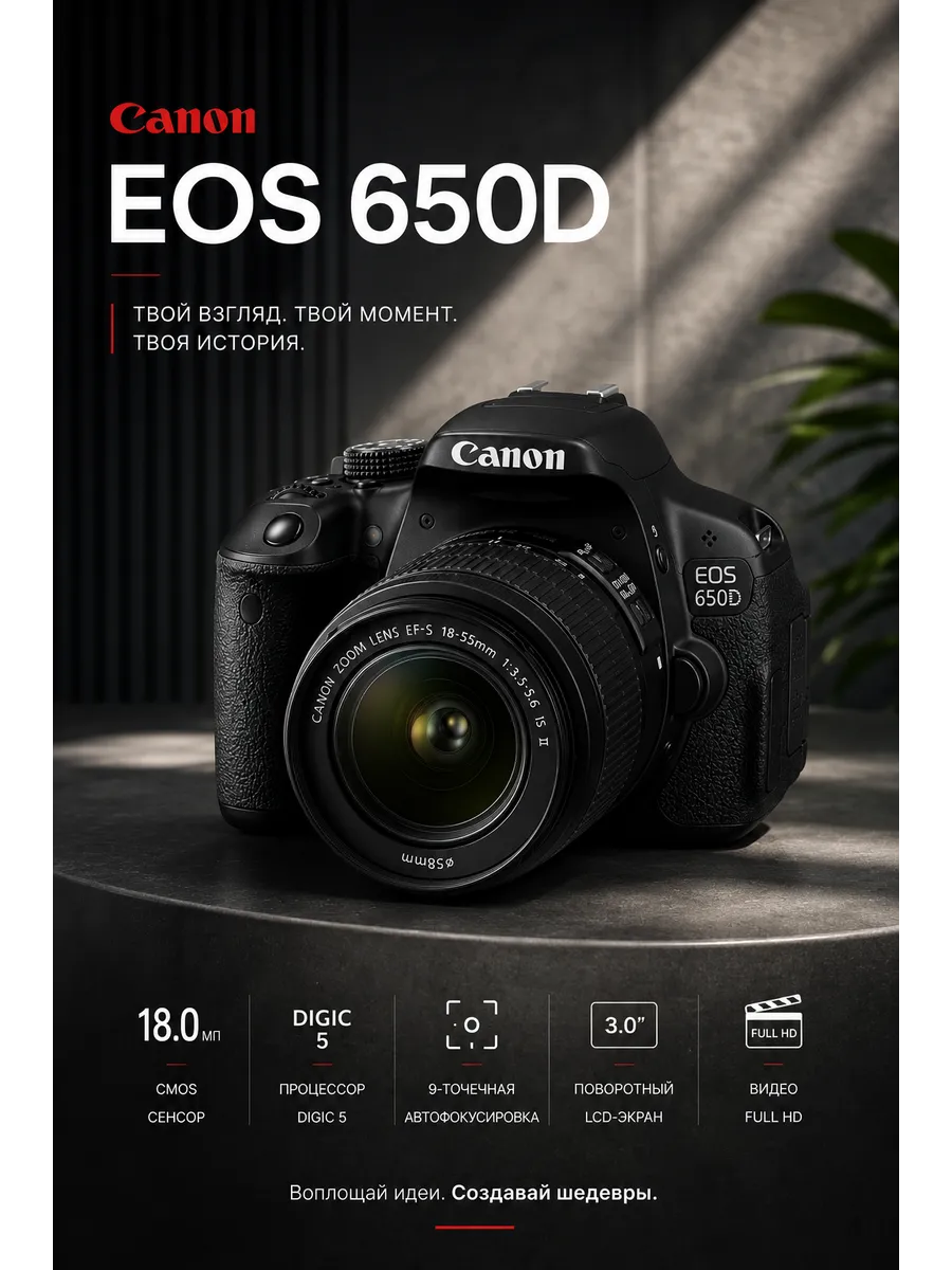 Зеркальный фотоаппарат EOS 650D Kit 18-55 II